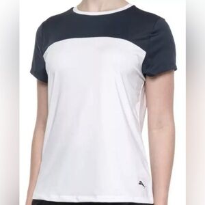 Tommy Bahama Womens Quick Dry Navy White Golf Tennis Top Tee UPF 50 Size M - NWT
